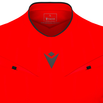 Футболка судейская проф. MACRON MENDEZ ECO SHIRT BRIGHT RED/BLACK