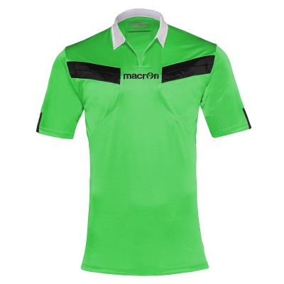 Футболка спортивная MACRON REFEREE SHIRT NEON GREEN/BLACK