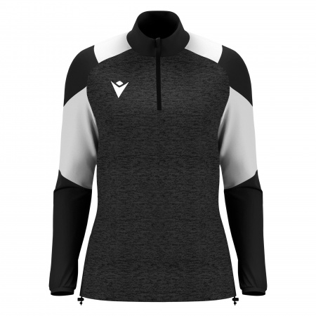 Толстовка тренировочная женская MACRON CHANTICO TRAINING 1/4 ZIP TOP BLACK/WHITE