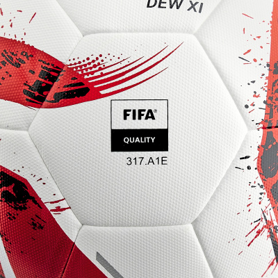 Мяч футбольный MACRON DEW XI FOOTBALL MATCH DAY BALL WHITE/RED