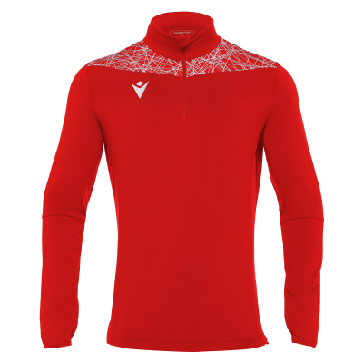 Толстовка тренировочная MACRON TIBER 1/4 ZIP TOP RED/WHITE