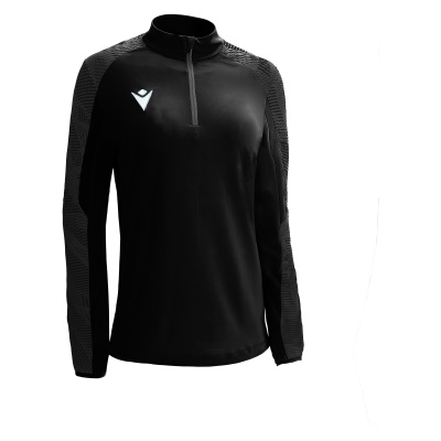 Толстовка тренировочная женская MACRON DORA TRAINING 1/4 ZIP TOP BLACK/DARK GREY
