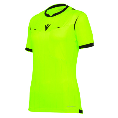 Футболка судейская проф. женская MACRON STEPHANIE SHIRT NEON YELLOW/ BLACK