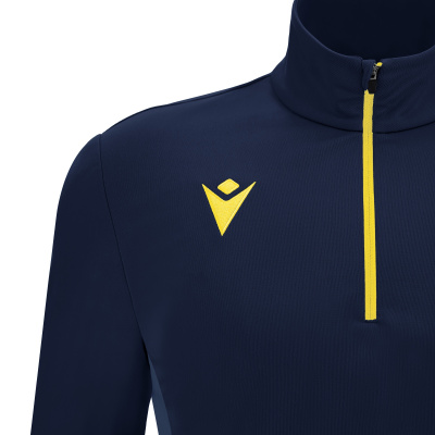 Толстовка тренировочная MACRON PIAVE TRAINING 1/4 ZIP TOP NAVY/YELLOW
