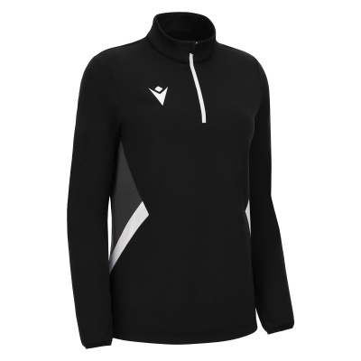 Толстовка тренировочная женская MACRON MAIRA TRAINING 1/4 ZIP TOP BLACK/WHITE
