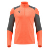Толстовка тренировочная MACRON IZEL TRAINING 1/4 ZIP TOP NEON CORAL/ANTHRACITE