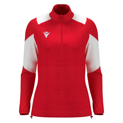 Толстовка тренировочная женская MACRON CHANTICO TRAINING 1/4 ZIP TOP RED/WHITE