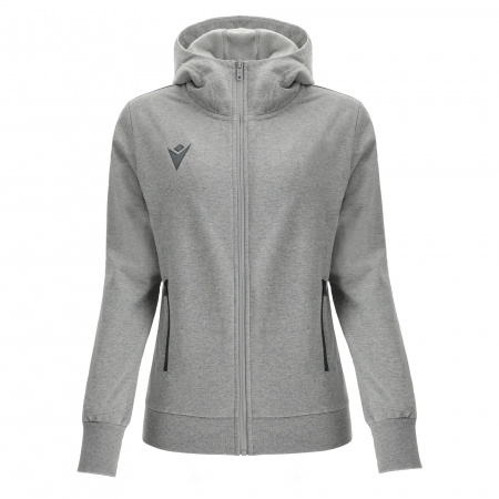 Олимпийка спортивная женская MACRON DRUM FULL ZIP HOODED SWEATSHIRT GREY MELANGE