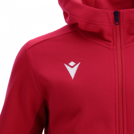 Олимпийка спортивная MACRON TRUMPET FULL ZIP HOODED SWEATSHIRT RED/DARK RED