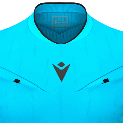 Футболка судейская проф. MACRON MENDEZ ECO SHIRT LS NEON SKY BLUE/ BLACK