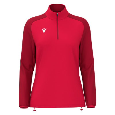 Толстовка тренировочная женская MACRON LENA TRAINING 1/4 ZIP TOP RED/DARK RED