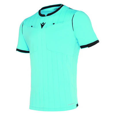 Футболка судейская проф. MACRON EKLIND SHIRT NEON SKY BLUE/ BLACK