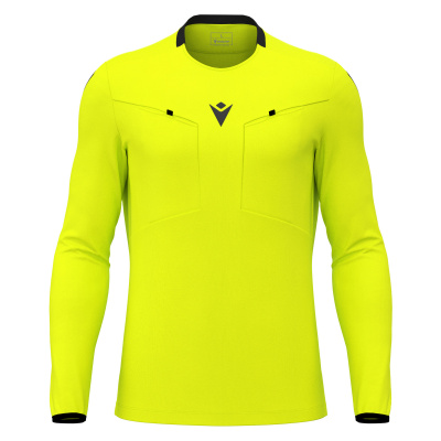 Футболка судейская проф. MACRON FRISK SHIRT LS NEON YELLOW/BLACK