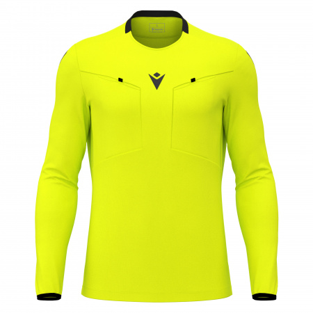 Футболка судейская проф. MACRON FRISK SHIRT LS NEON YELLOW/BLACK