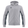 Олимпийка спортивная MACRON TRUMPET FULL ZIP HOODED SWEATSHIRT GREY MELANGE/ANTHRACITE