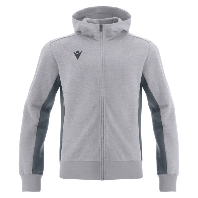 Олимпийка спортивная MACRON TRUMPET FULL ZIP HOODED SWEATSHIRT GREY MELANGE/ANTHRACITE