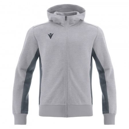 Олимпийка спортивная MACRON TRUMPET FULL ZIP HOODED SWEATSHIRT GREY MELANGE/ANTHRACITE