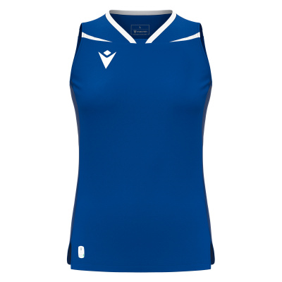 Футболка спортивная MACRON LILY ECO MATCH DAY SLEEVESLESS SHIRT ROYAL BLUE/WHITE