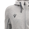 Олимпийка спортивная женская MACRON BASS ECO SUSTAINABLE COTTON FULL ZIP HOODED SWEATSHIRT GREY MELANGE/ANTHRACITE